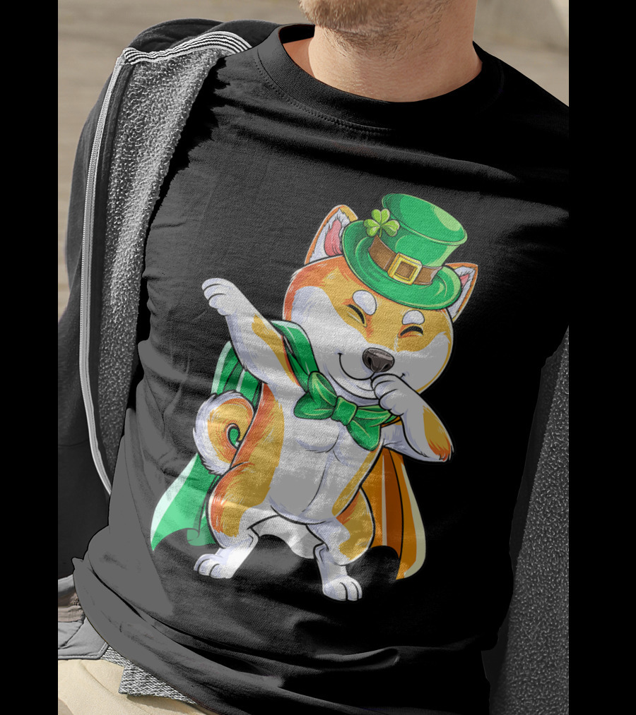 Dabbing Shiba Inu Leprechaun St Patricks Day Irish T-Shirt