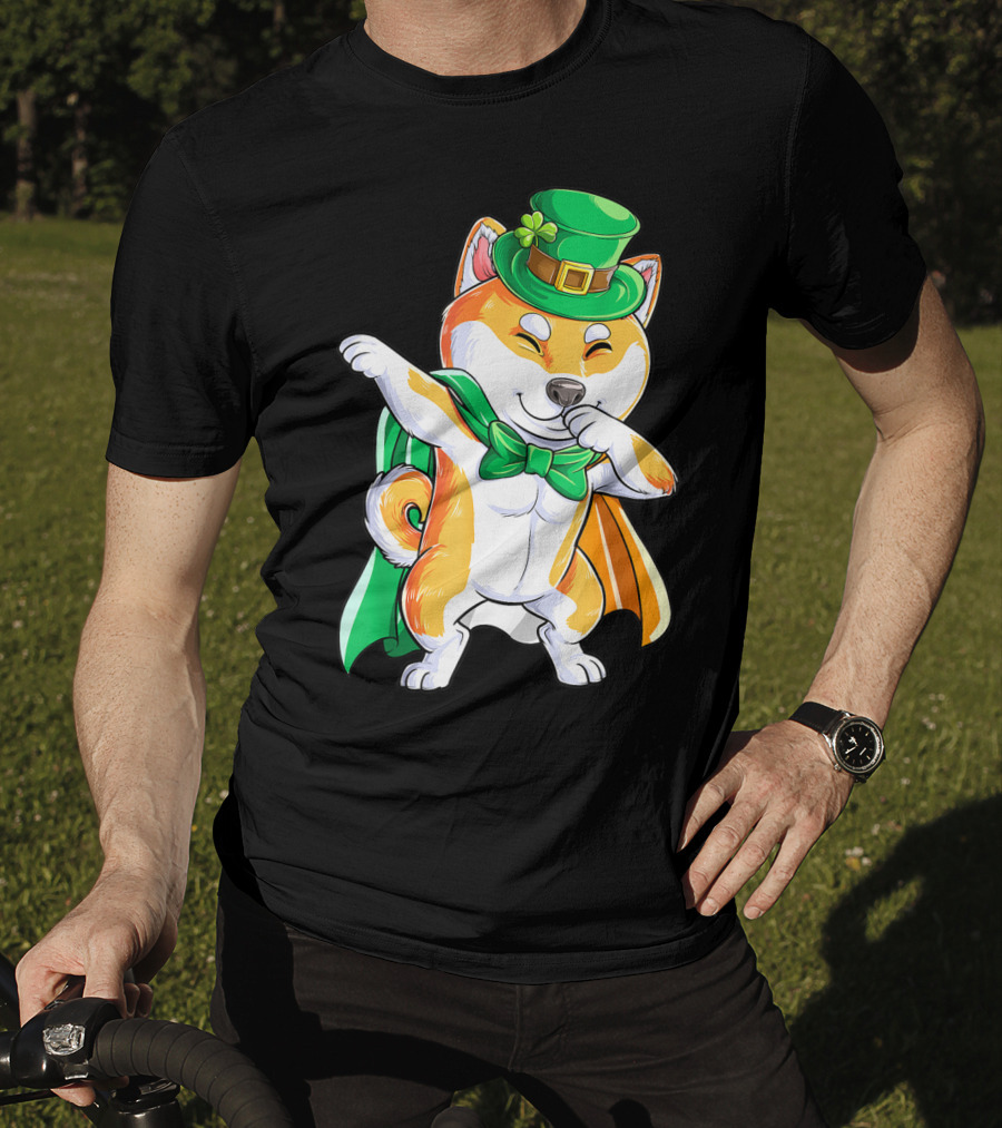 Dabbing Shiba Inu Leprechaun St Patricks Day Irish T-Shirt