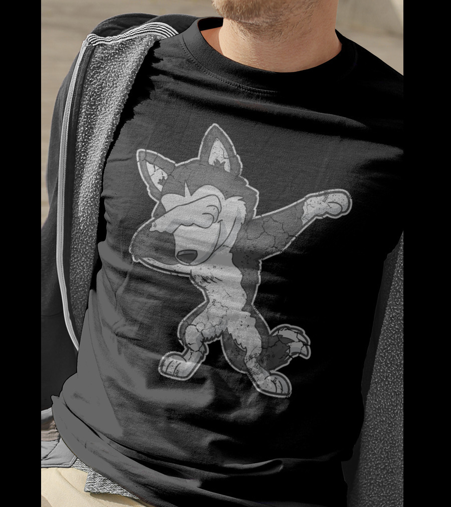 Dabbing Siberian Husky Dog Dab Cartoon T-Shirt