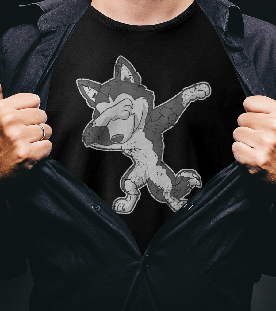 Dabbing Siberian Husky Dog Dab Cartoon T-Shirt