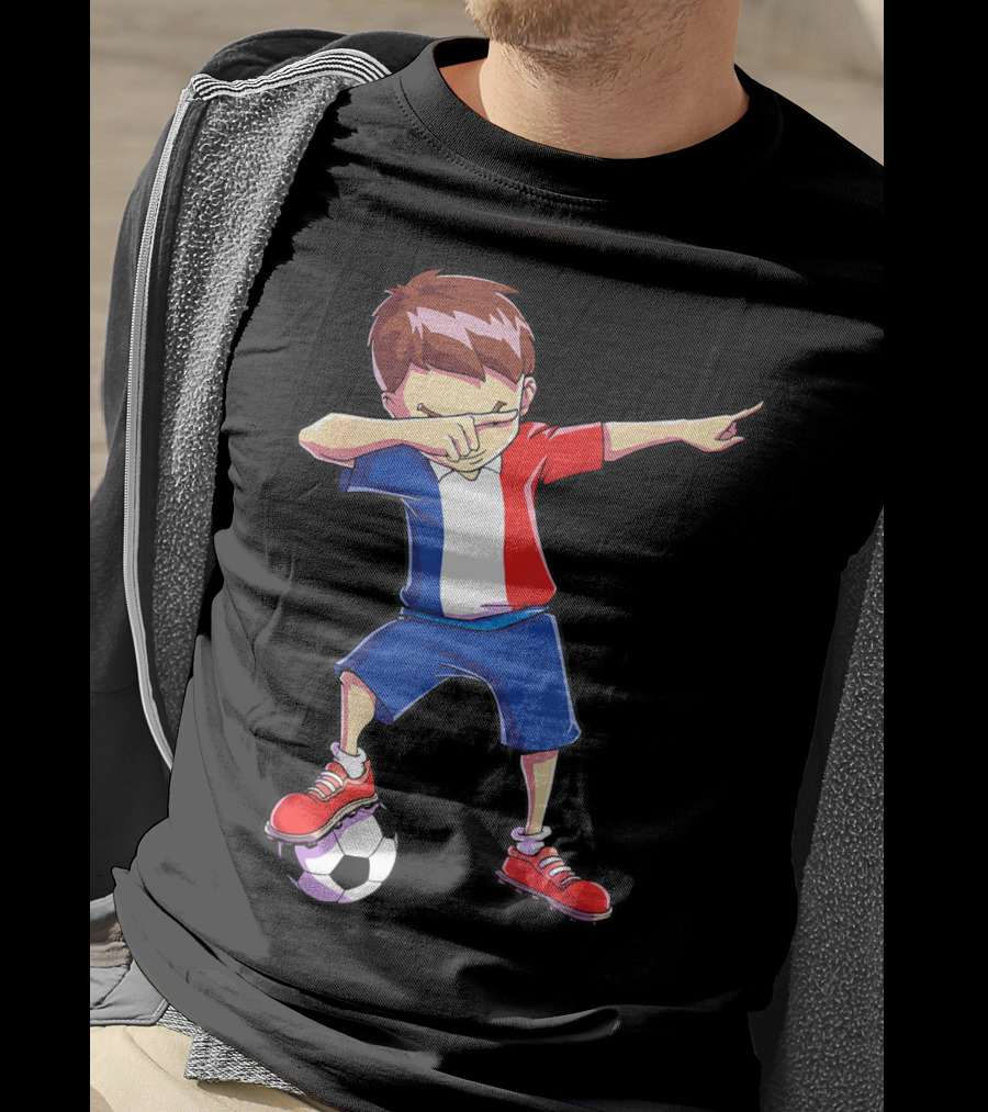France Dabbing Soccer Player Boys Men French Football T-Shirt