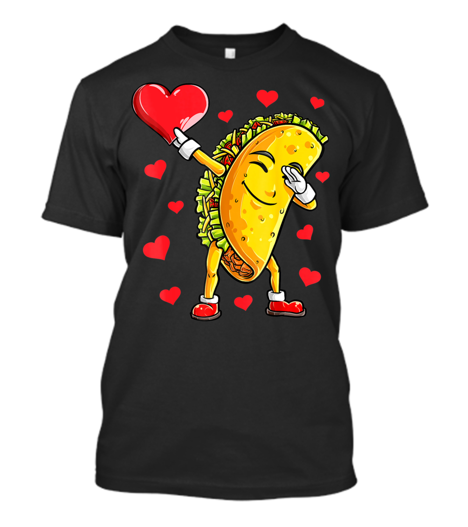 Dabbing Taco Heart Valentines Day Food Lovers Boys T-Shirt