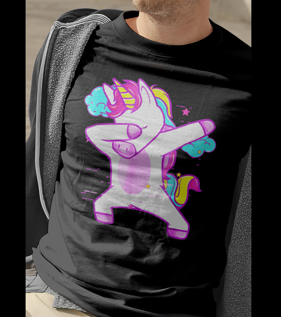 Dabbing Unicorn Dab Girls Boys Adults Rainbow Fantasy T-Shirt