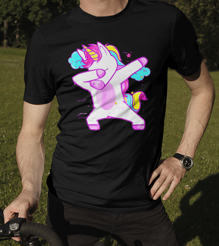 Dabbing Unicorn Dab Girls Boys Adults Rainbow Fantasy T-Shirt