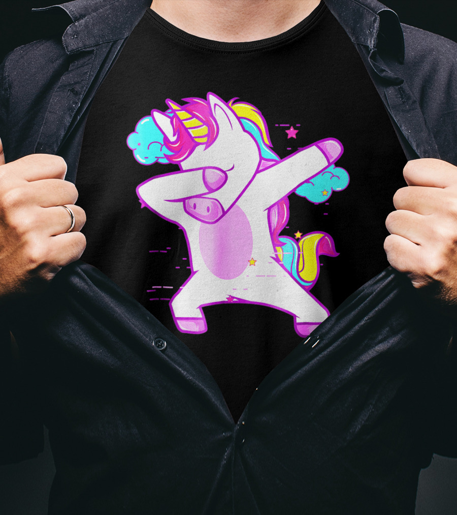 Dabbing Unicorn Dab Girls Boys Adults Rainbow Fantasy T-Shirt