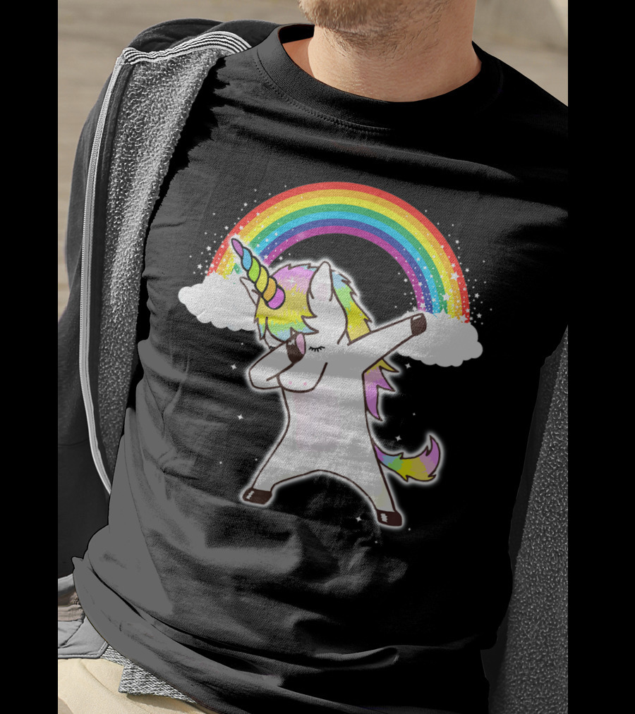 Funny Rainbow Squad Unicorn Dab Dance T-Shirt
