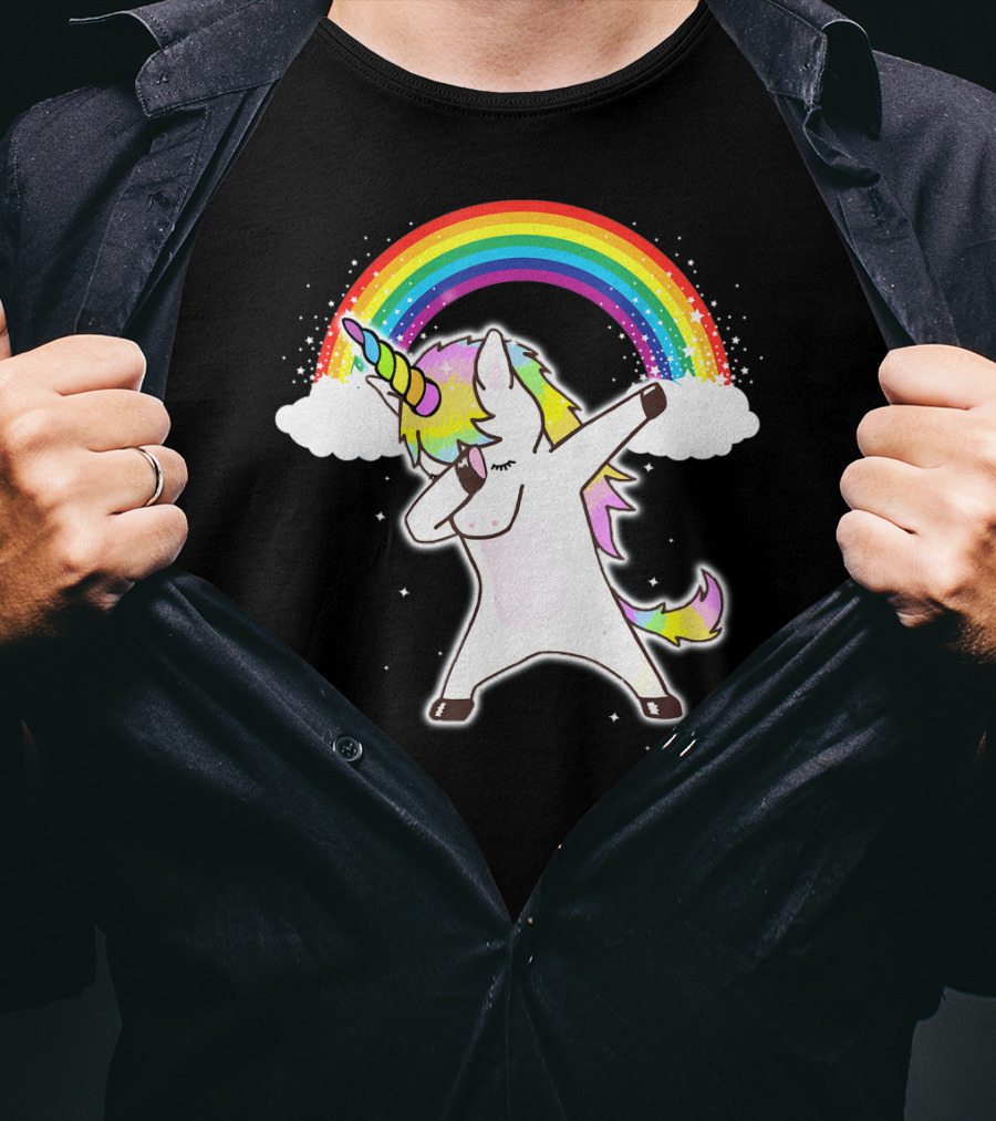 Funny Rainbow Squad Unicorn Dab Dance T-Shirt