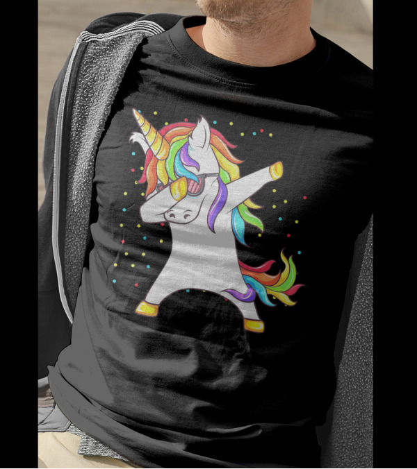 Dabbing Unicorn Unicorn Dab Rainbow Mane T-Shirt
