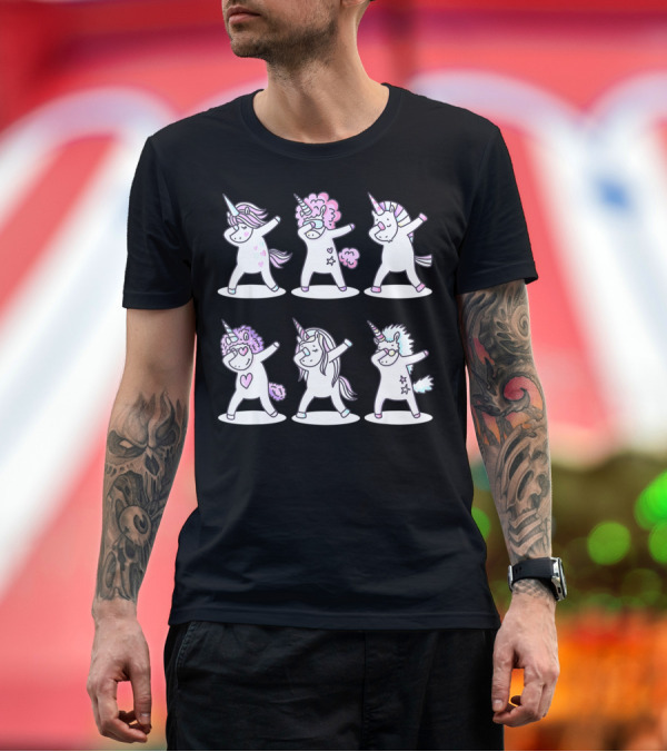Premium T-Shirt: Dabbing Unicorns Funny Unicorn Birthday T-Shirt Dabbing Unicorns Funny Unicorn Birthday T-Shirt