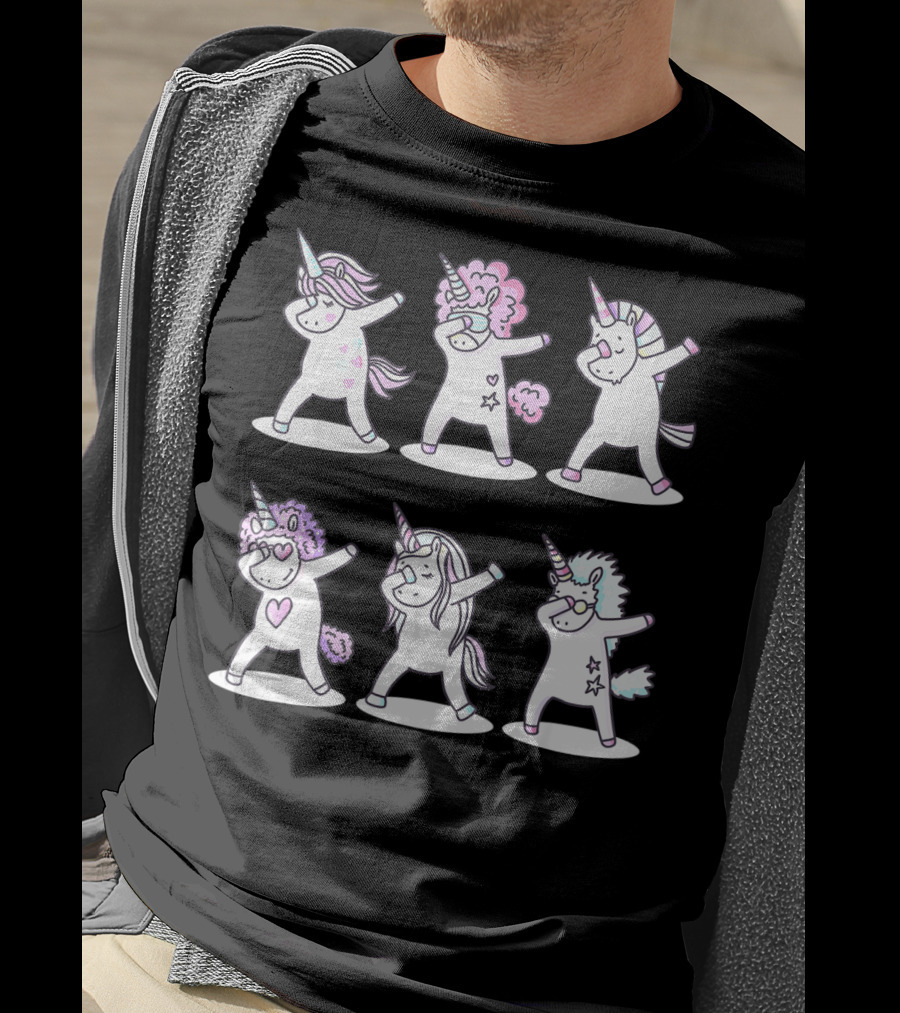 Dabbing Unicorns Funny Unicorn Birthday T-Shirt