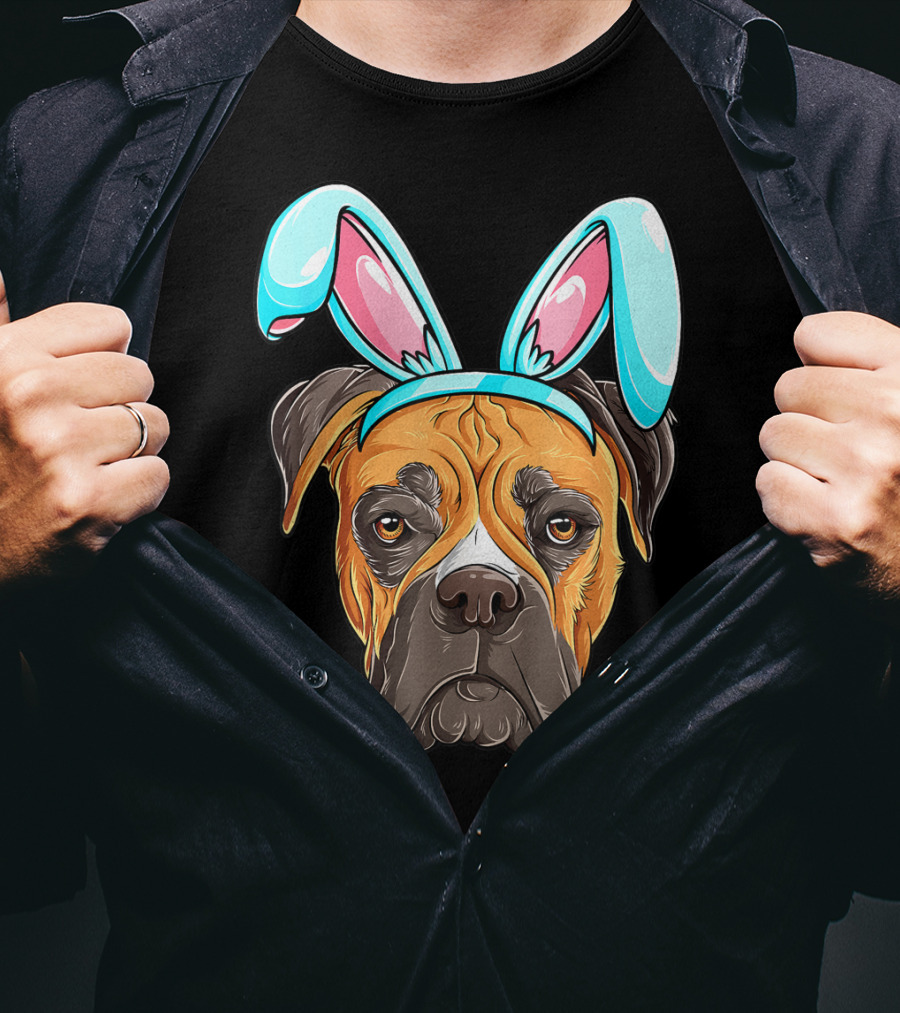 Easter Bunny Dog Boxer T-Shirt