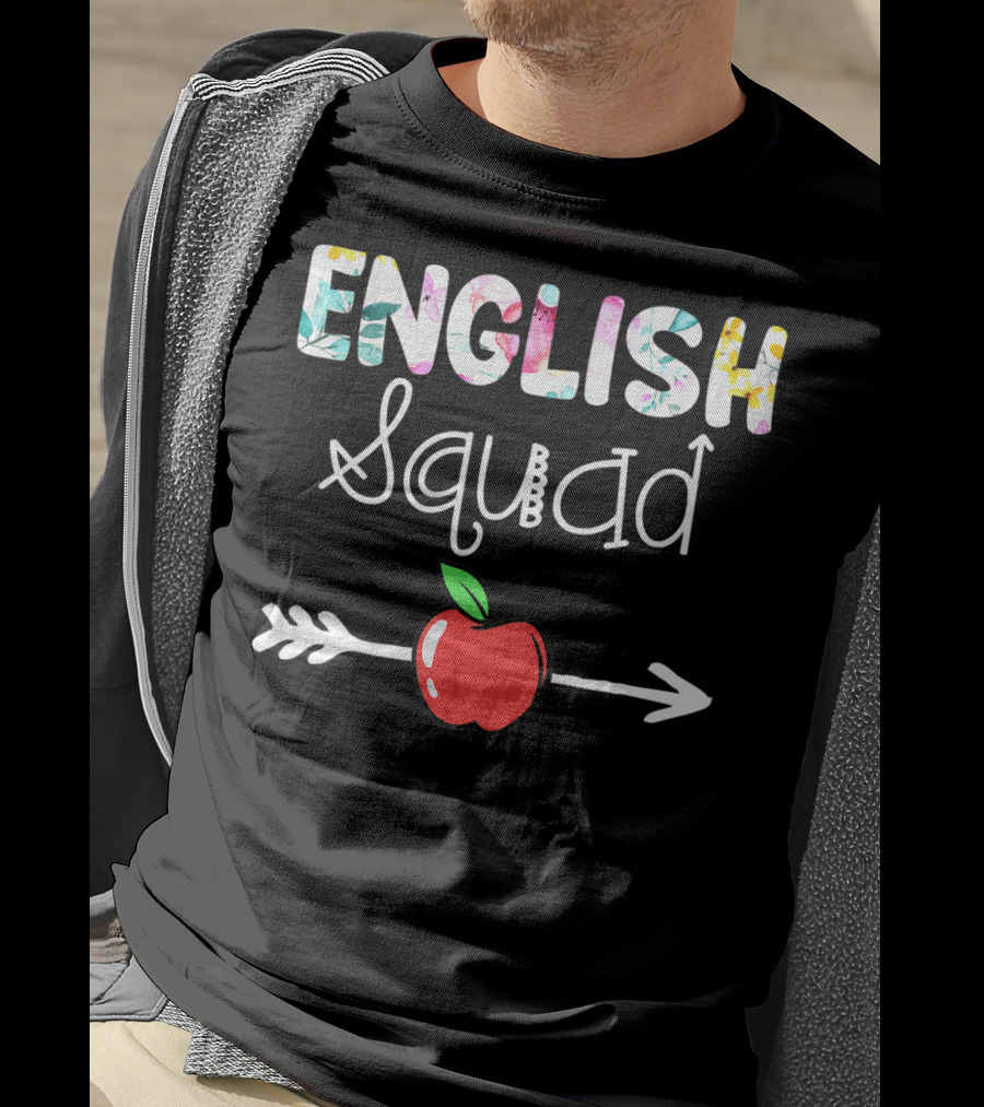 English Squad First Day Back To School Apple Arrow T-Shirt