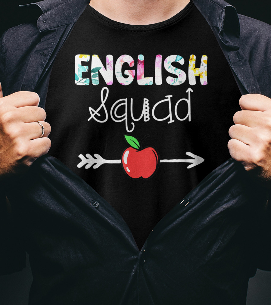 English Squad First Day Back To School Apple Arrow T-Shirt