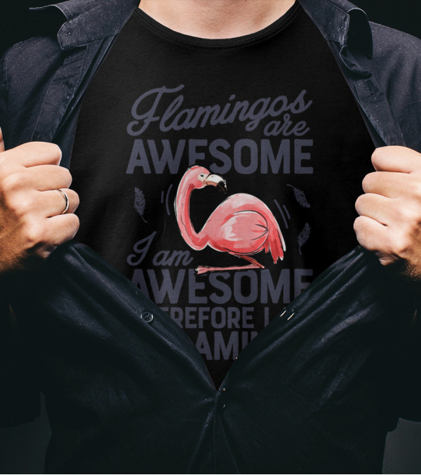 Flamingos Are Awesome I Am Awesome Therefore I Am A Flamingo T-Shirt