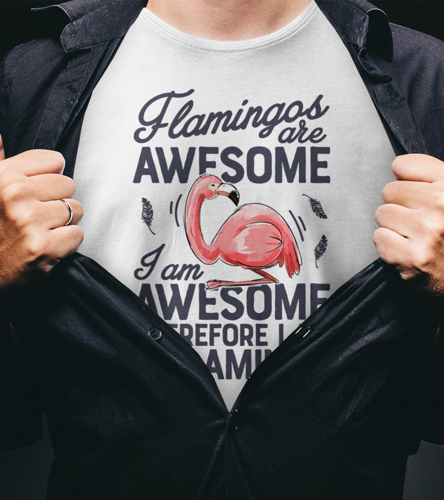 Flamingos Are Awesome I Am Awesome Therefore I Am A Flamingo T-Shirt