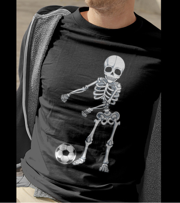 Floss Dance Skeleton Soccer Ball Boys Men Flossing Skeleton Soccer Combo T-Shirt