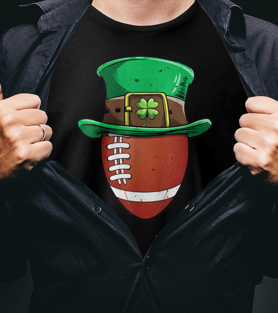 Football Leprechaun Hat St Patricks Day Boys T-Shirt