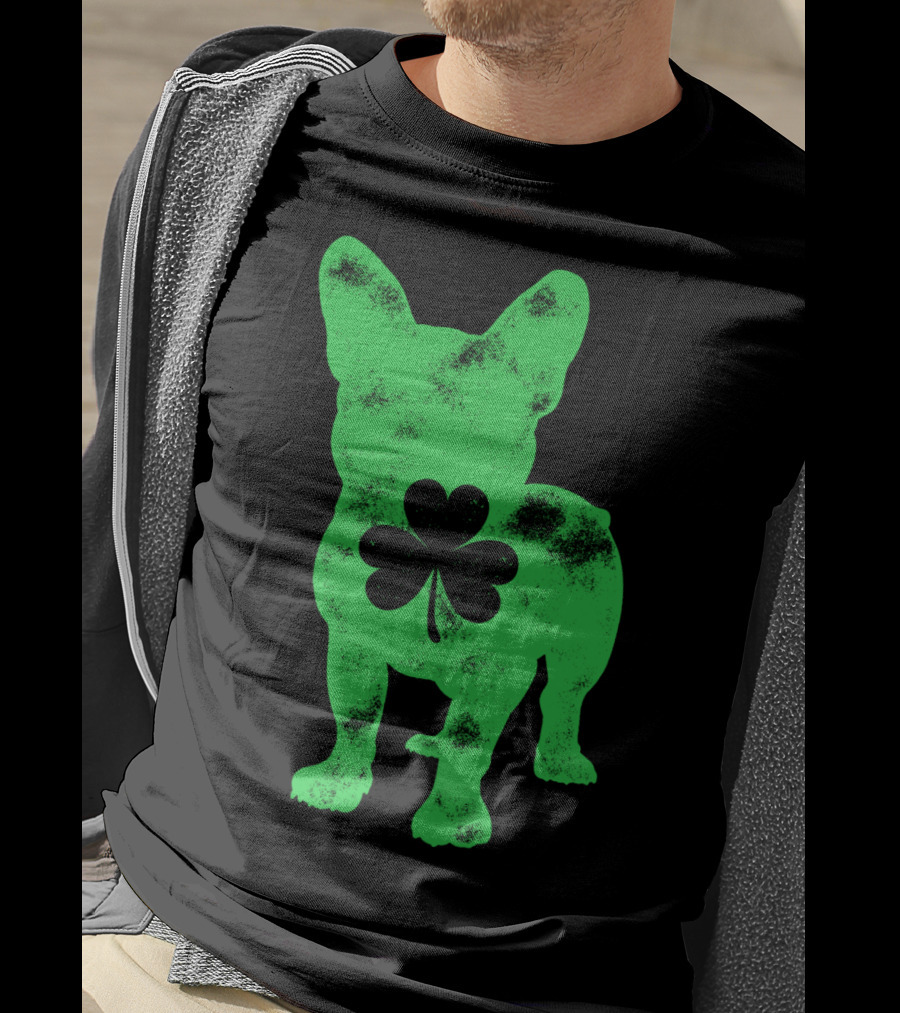 French Bulldog Shamrock St Patricks Day Men Dog T-Shirt