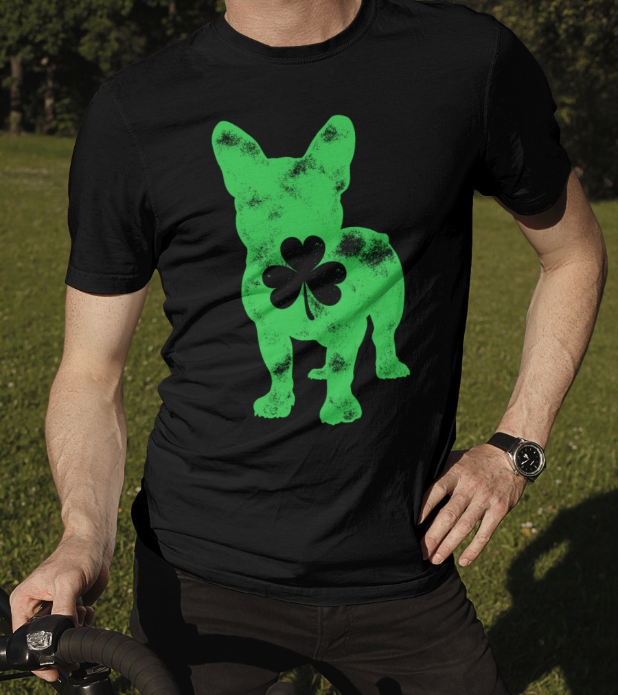 French Bulldog Shamrock St Patricks Day Men Dog T-Shirt