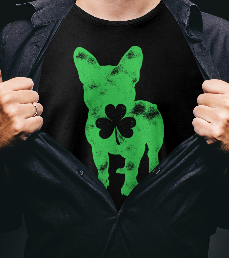 French Bulldog Shamrock St Patricks Day Men Dog T-Shirt