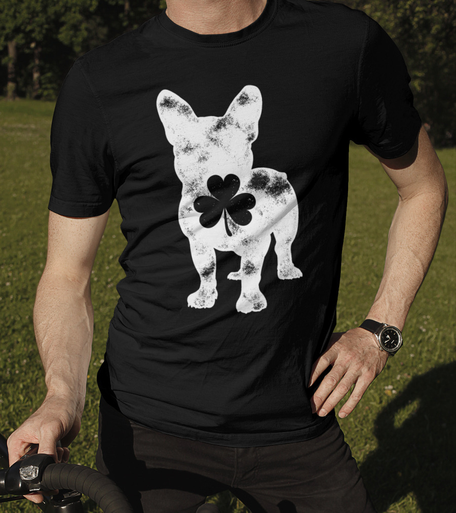 French Bulldog St Patricks Day Shamrock Dog Men T-Shirt