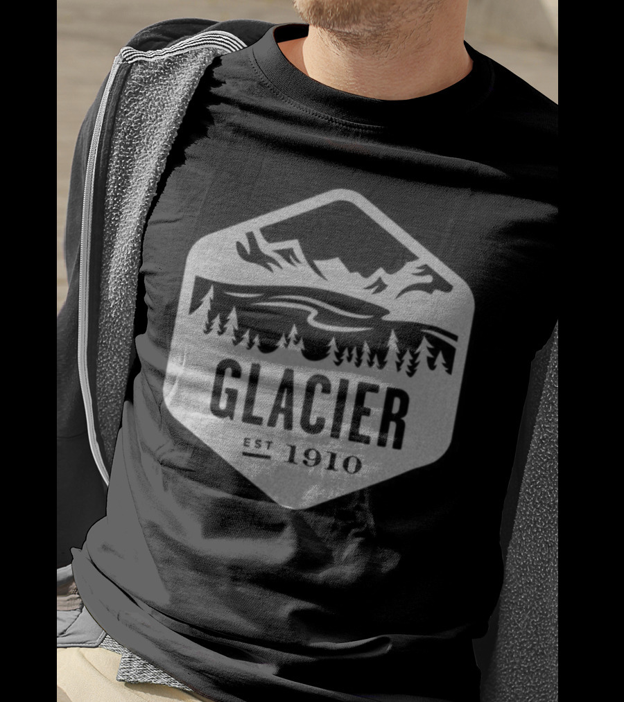 Glacier National Park Est 1910 Mountain Landscape T-Shirt