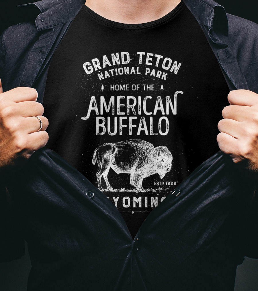 Grand Teton National Park Home Of The American Buffalo Wyoming Est 1929 T-Shirt