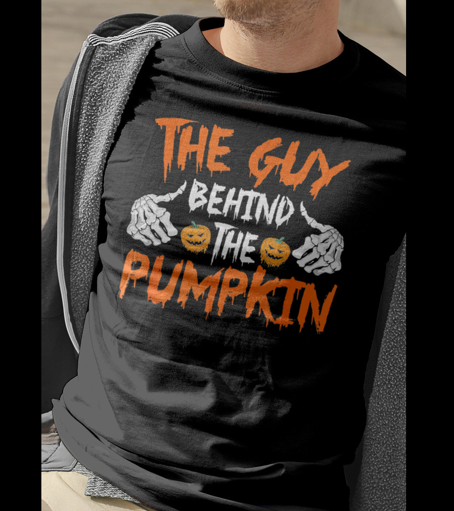 The Guy Behind The Pumpkin Funny Halloween Party Pregnancy Man T-Shirt