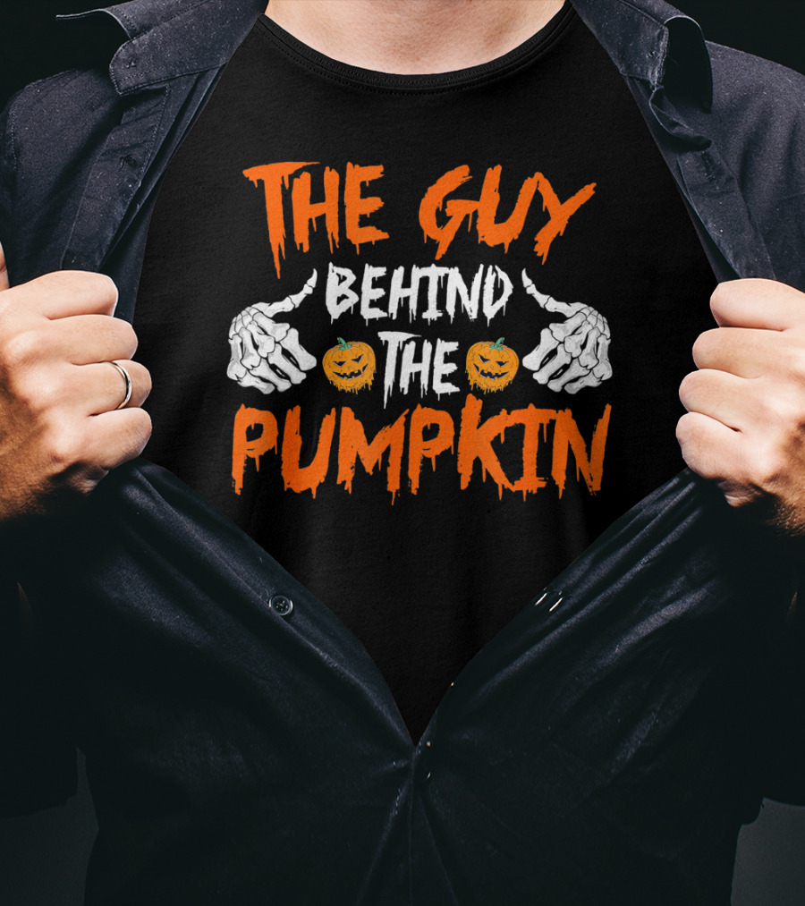 The Guy Behind The Pumpkin Funny Halloween Party Pregnancy Man T-Shirt