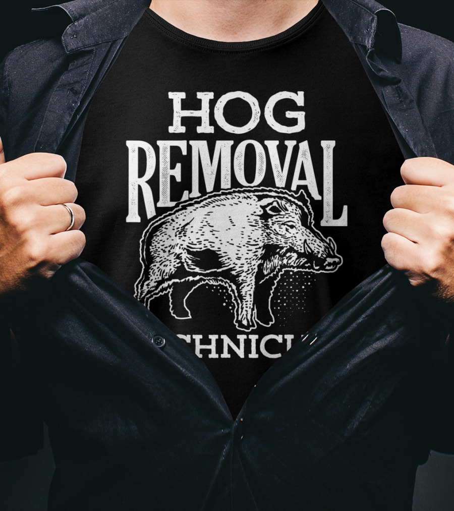 Hog Removal Technician Boar Hunting Vintage Pig T-Shirt