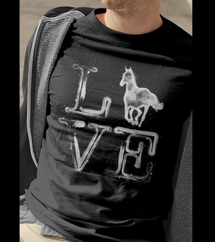 I Love Horses Girls Women Riding Racing T-Shirt