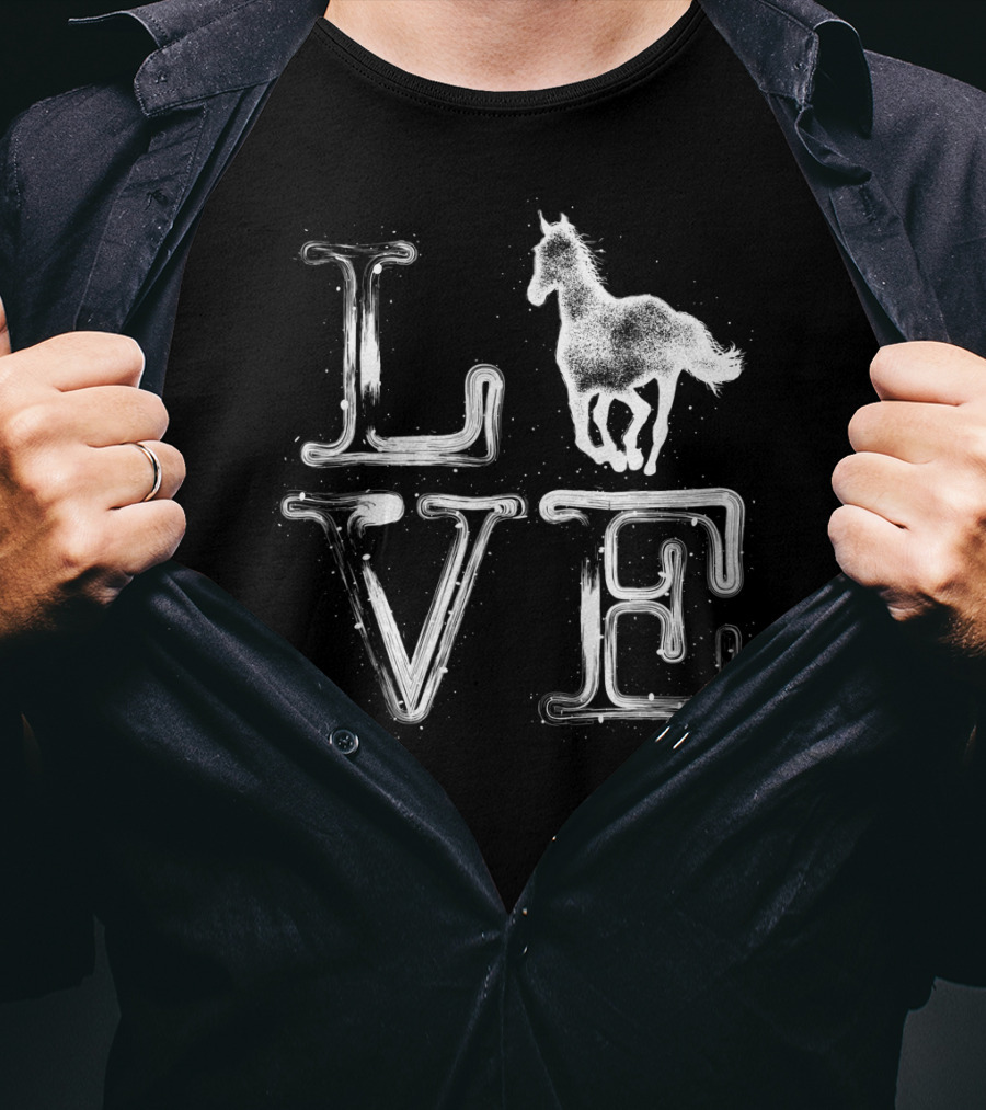 I Love Horses Girls Women Riding Racing T-Shirt