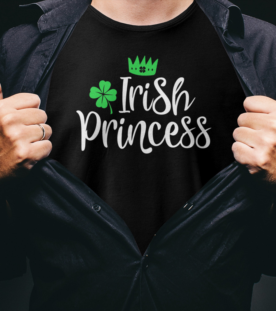 Irish Princess Clover Crown St Patricks Day Irish Girl T-Shirt