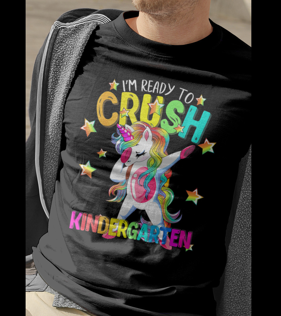 I'm Ready To Crush Kindergarten Dabbing Unicorn Back To School Girls T-Shirt
