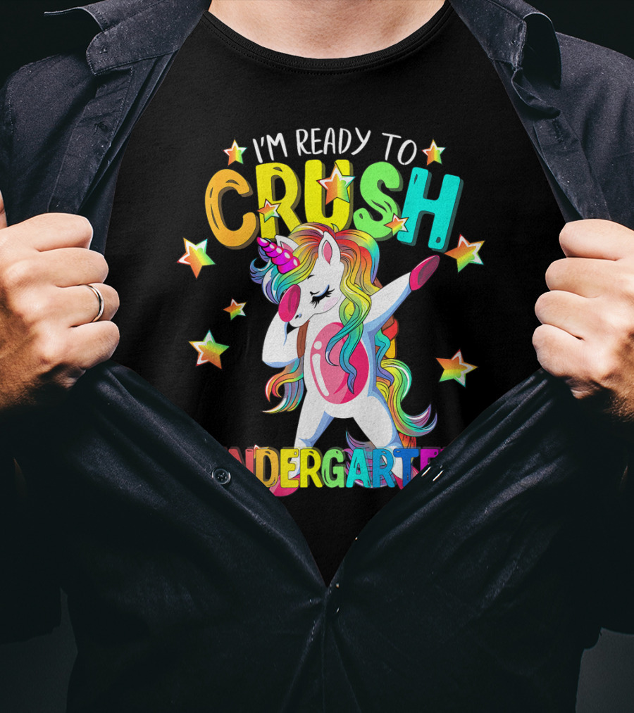 I'm Ready To Crush Kindergarten Dabbing Unicorn Back To School Girls T-Shirt