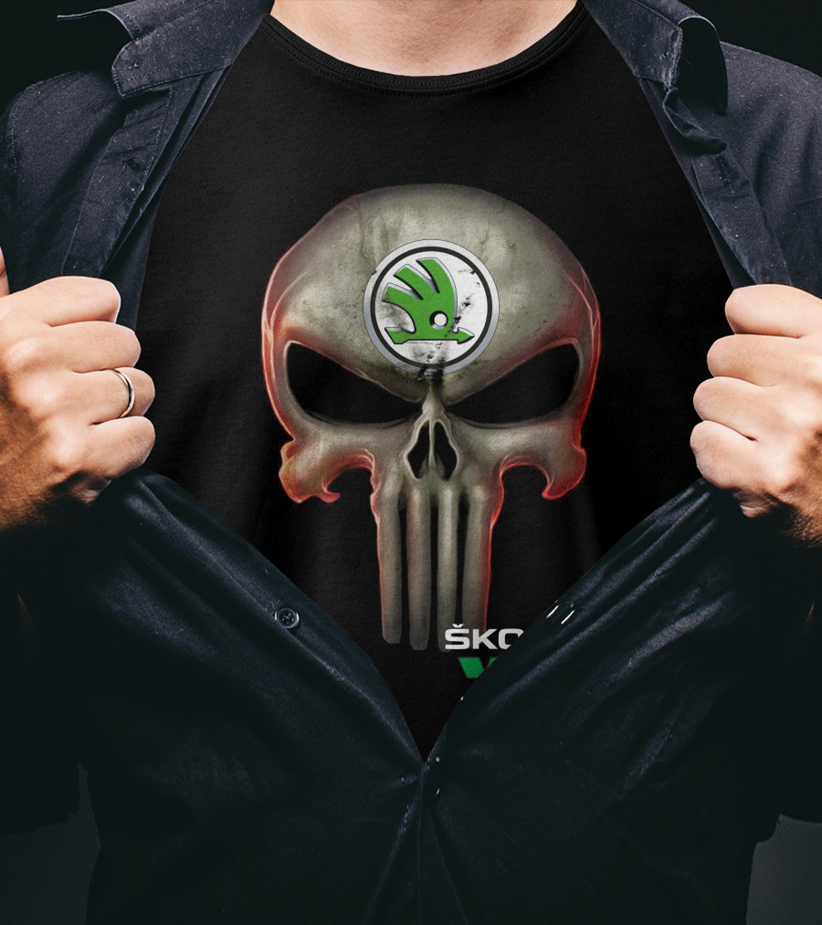 Škoda VRS Skull Punisher Emblem T-Shirt