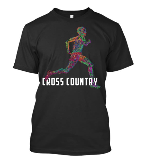 Wired To Run Colorful Cross Country Runner T-Shirt