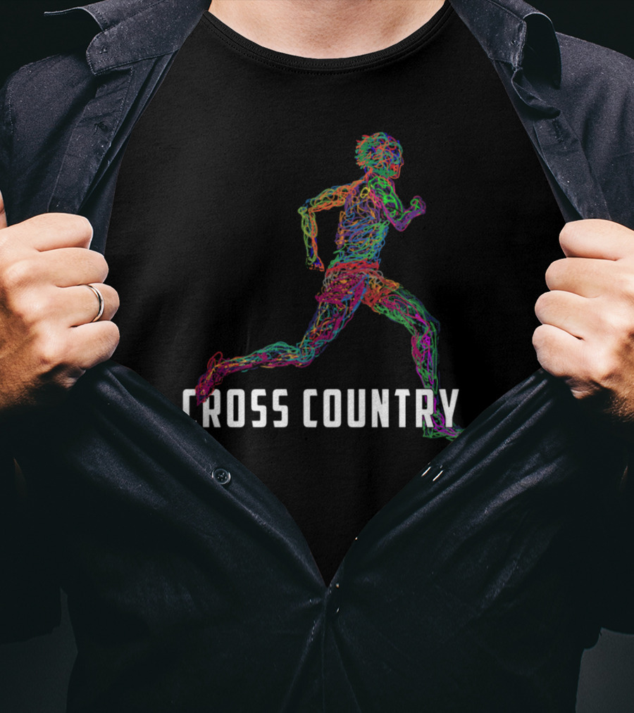 Wired To Run Colorful Cross Country Runner T-Shirt