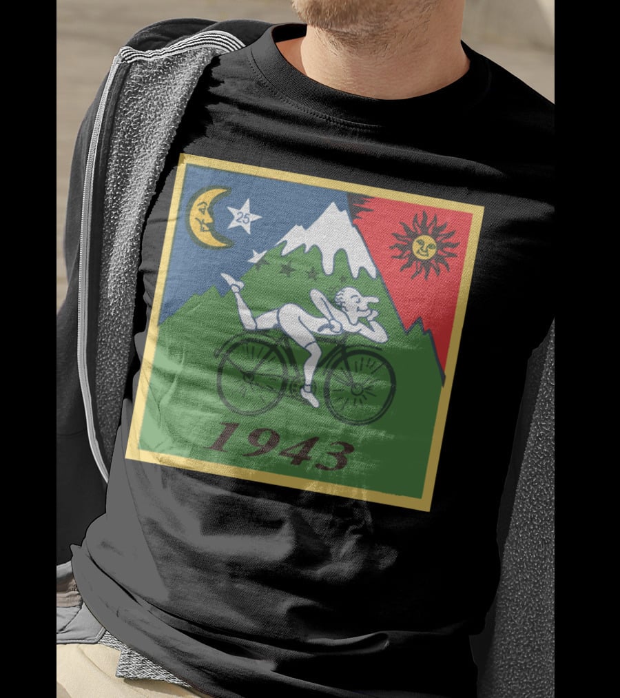 Albert Hofmann LSD Bicycle Day 1943 Moon Sun Mountain T-Shirt