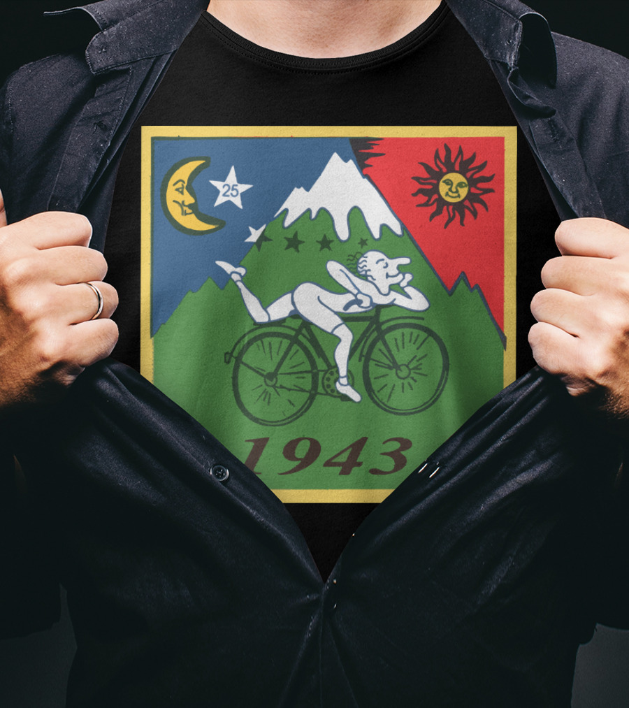 Albert Hofmann LSD Bicycle Day 1943 Moon Sun Mountain T-Shirt