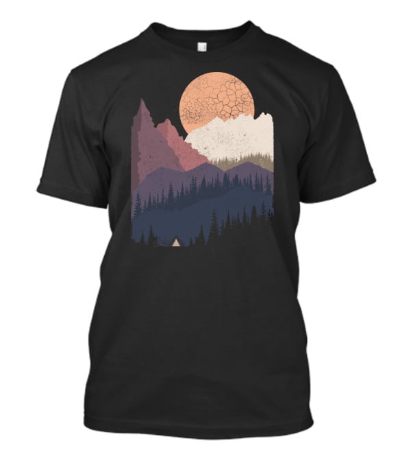 Be Wild Mountain Landscape With Moon And Forest T-Shirt