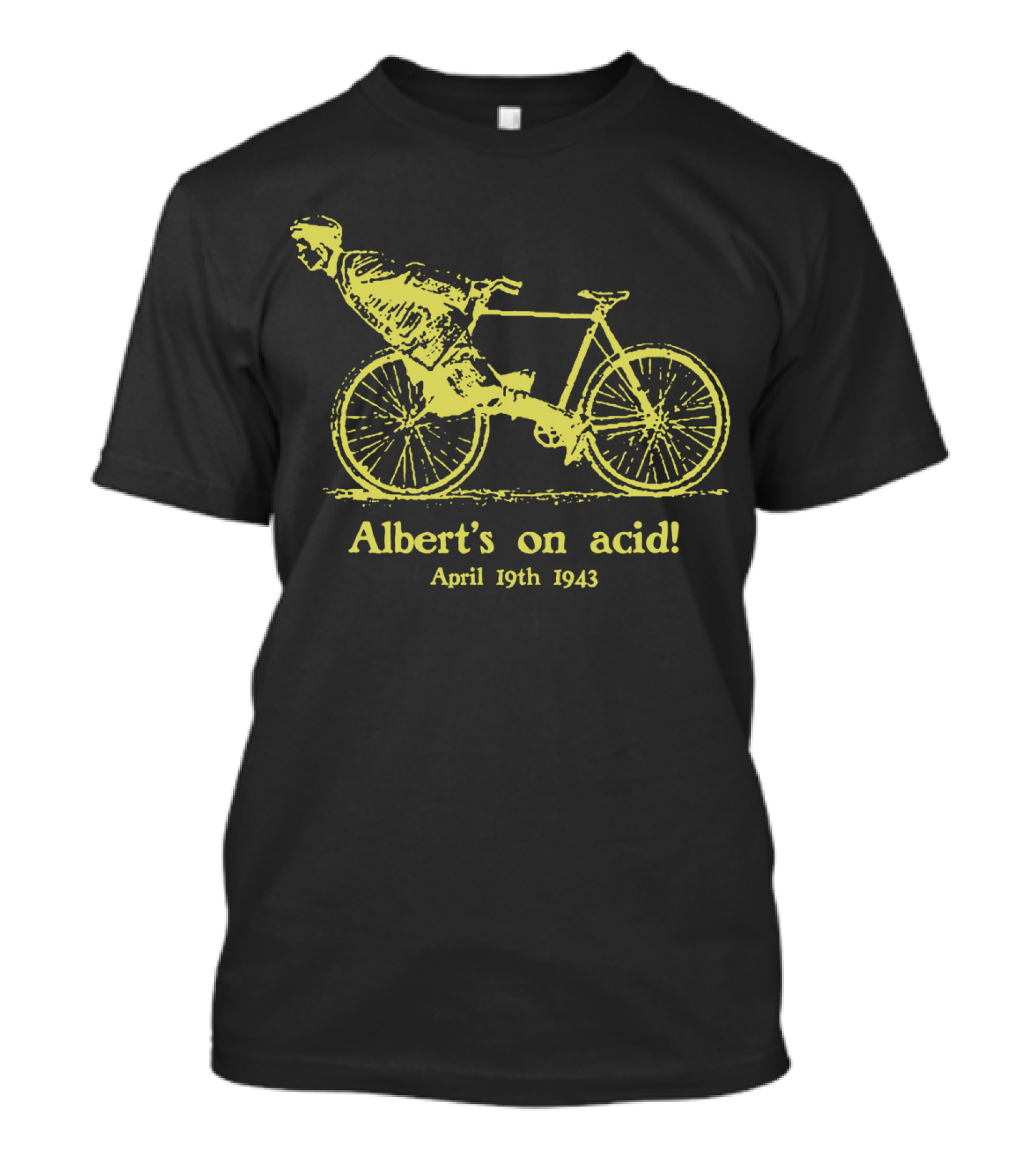 Albert's On Acid April 19th 1943 Bicycle Day Mellow Yellow T-Shirt