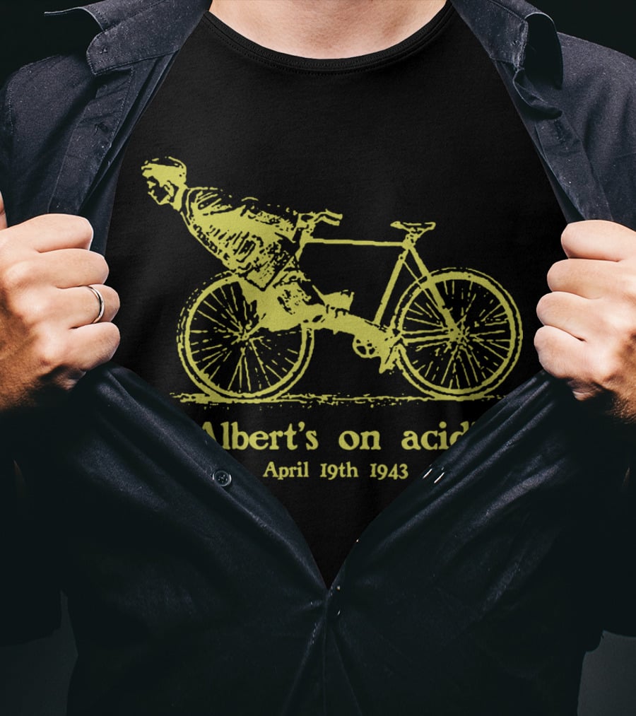 Albert's On Acid April 19th 1943 Bicycle Day Mellow Yellow T-Shirt