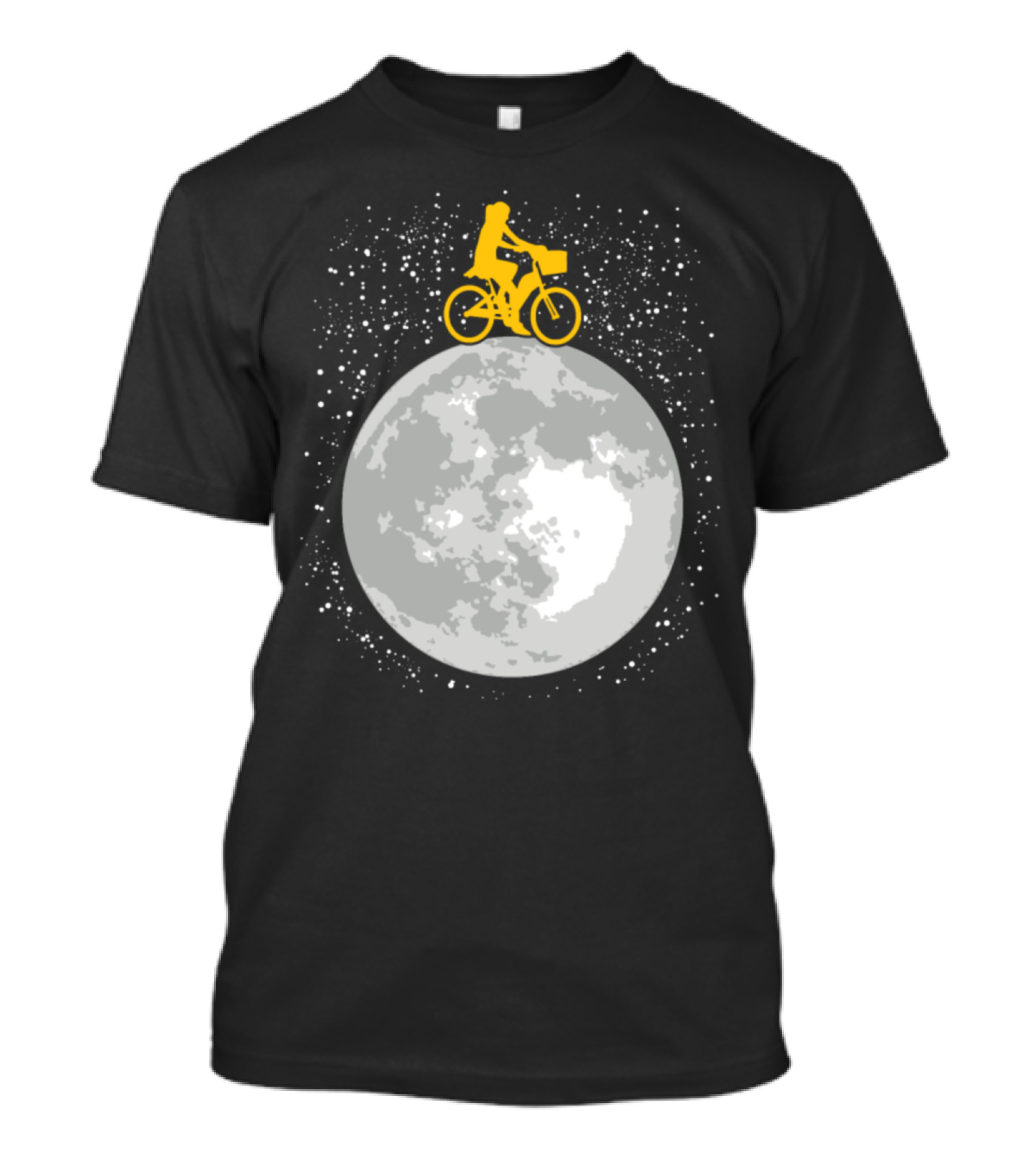 Bicycle Riding On A Starry Moon Scene T-Shirt