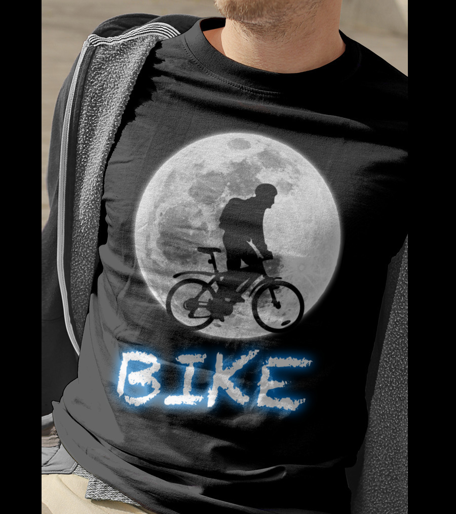 BIKE Silhouette Blue Moon Cycling Adventure T-Shirt