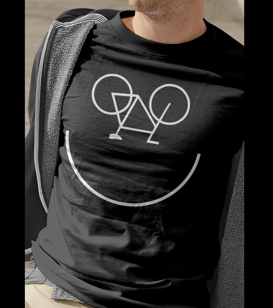 Bike Smiley Face Outline T-Shirt
