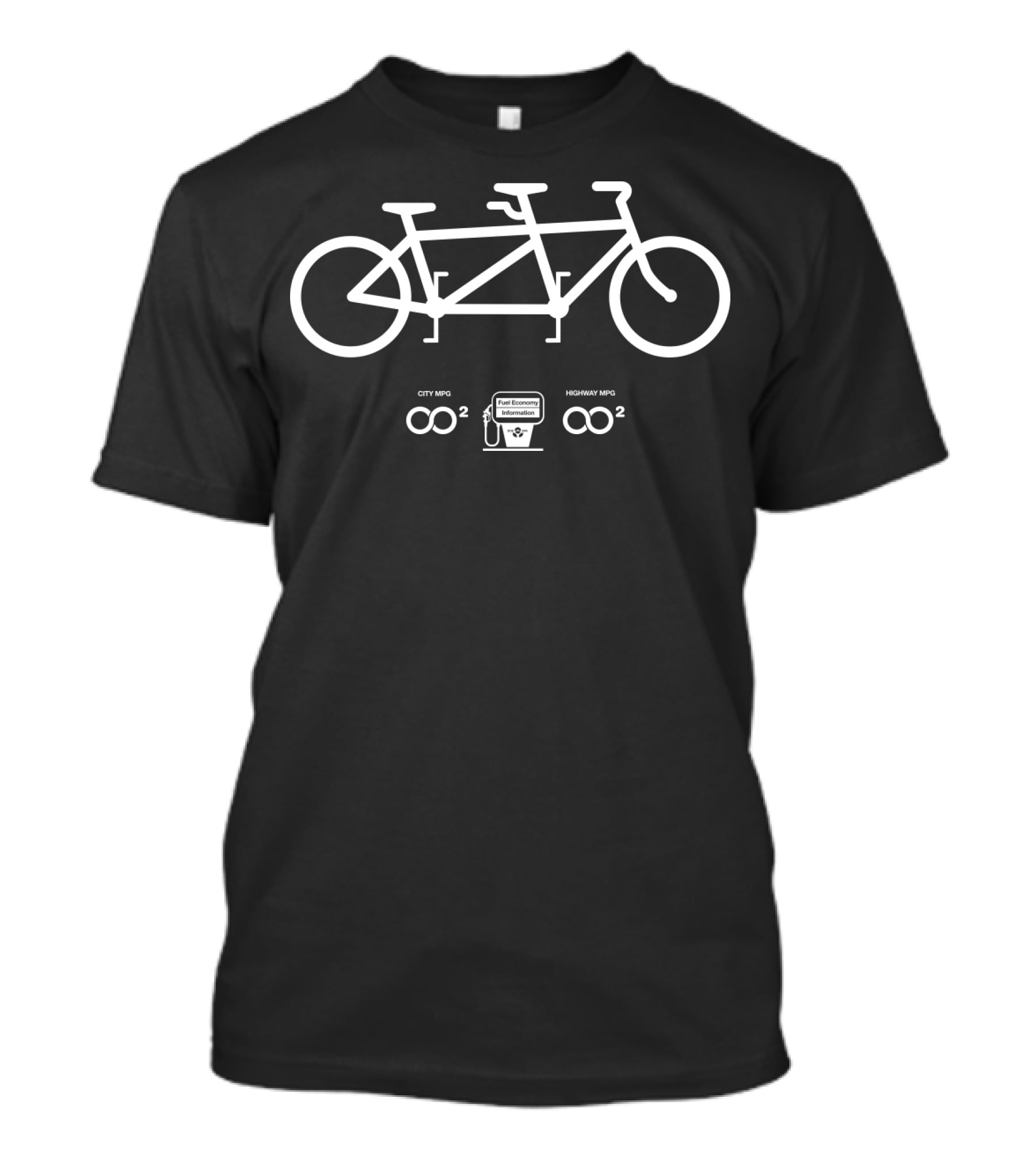 Bike Tandem Infinity MPG Fuel Economy Information T-Shirt