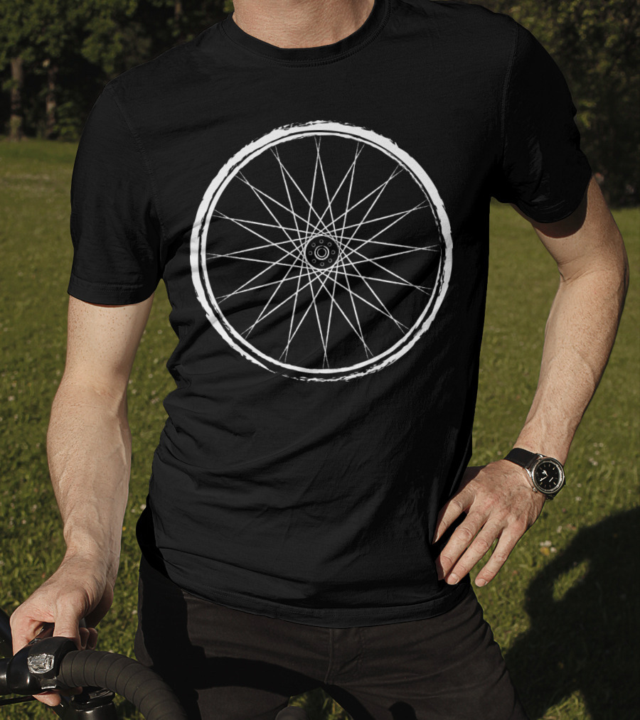 Bike Wheel Geometric Spoke T-Shirt