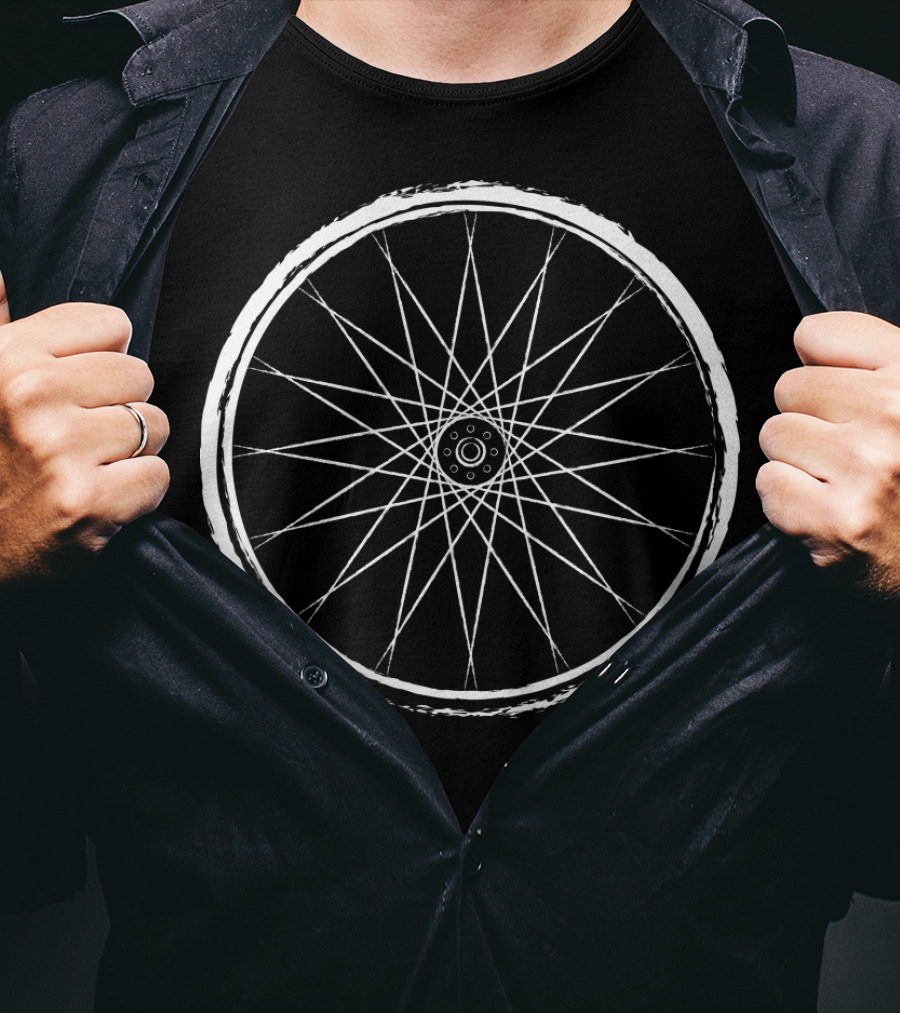 Bike Wheel Geometric Spoke T-Shirt