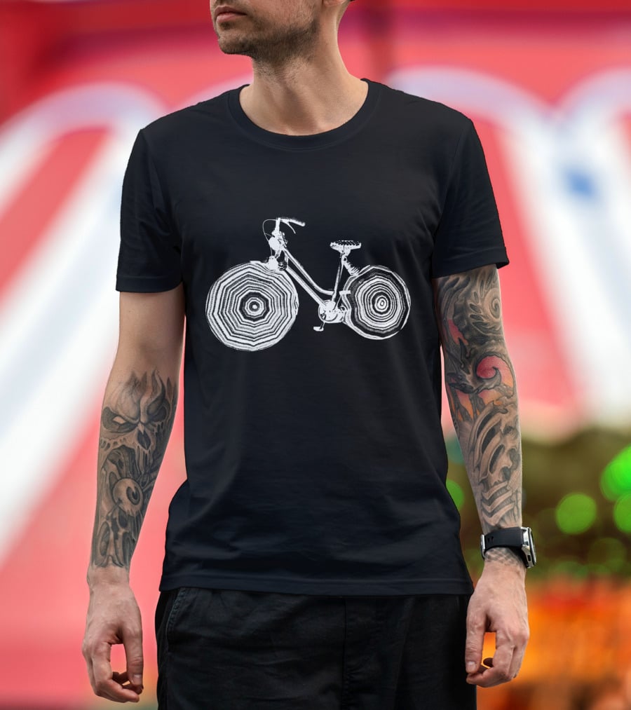Bikeadelic Groovy Spiral Wheel Bicycle T-Shirt